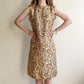 1960s Brown Paisley Silk Shift Dress (S/M)