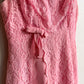 1960s Bubblegum Pink Rayon and Lace Mini Dress (S/M)