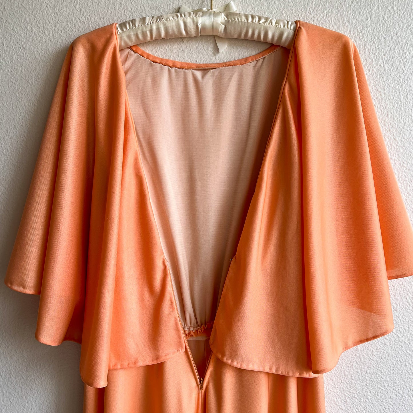 Stunning 1970s Orange Sorbet Maxi Dress (S)