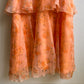 Darling 1970s Sylvia Ann Orange Chiffon Tiered Gown (XS/S)