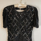 1980s Black Sequined Dress With Cut Out (XS/S)