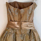 1980s Gold Strapless Gunne Sax Mini Dress (XS/S)