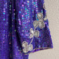 1980s Purple and Silver Sequined Gown (L/XL)