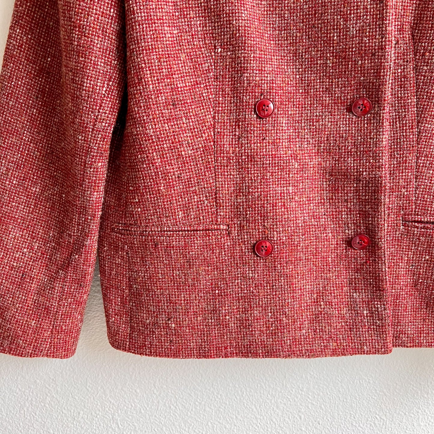 1980s Red Double Breasted Wool Blazer (M/L)